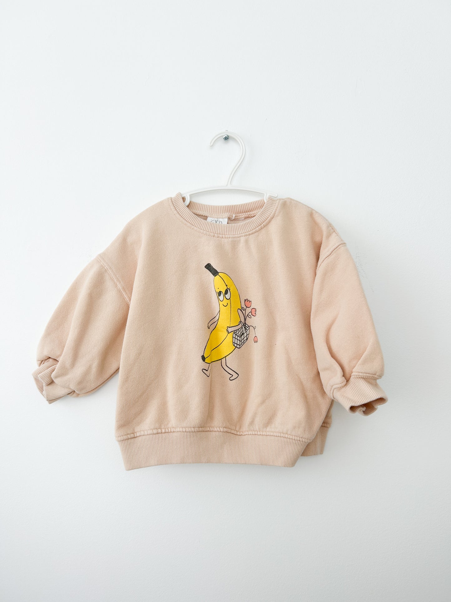 Zara banana crewneck Size: 18-24 month