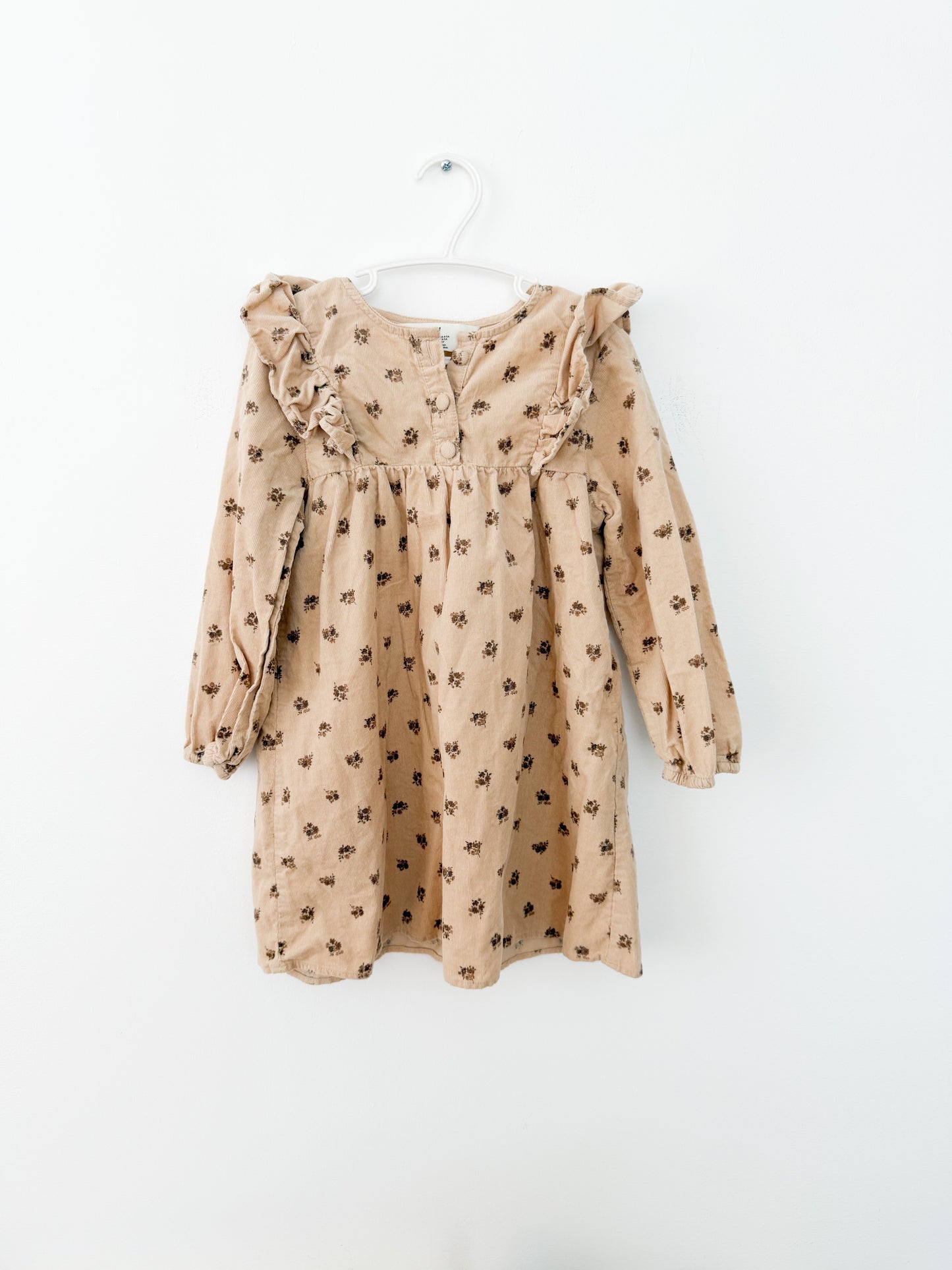 H&M corduroy floral dress Size: 4T