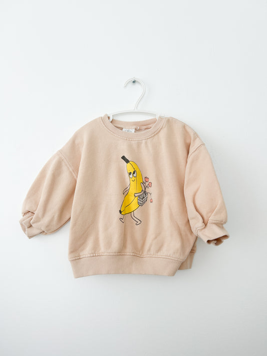 Zara banana crewneck Size: 18-24 month