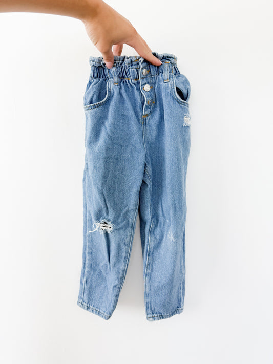 Zara Denim paper bag jeans Size: 4T