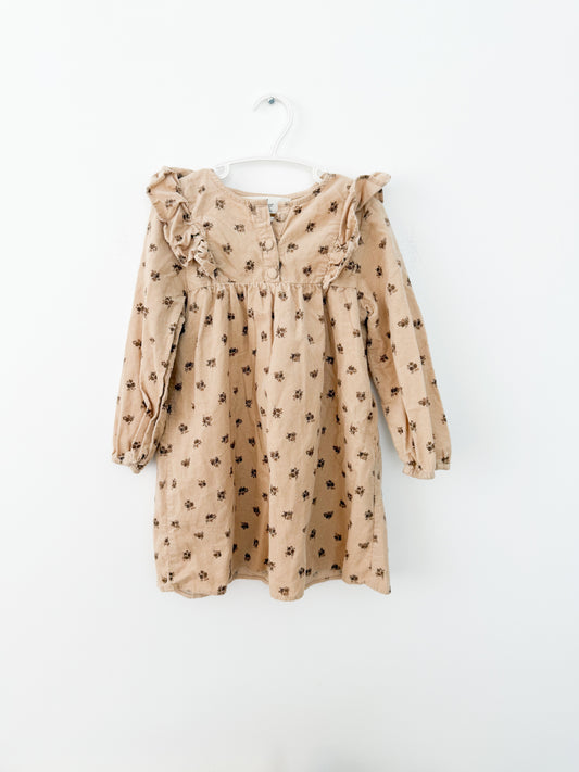 H&M corduroy floral dress Size: 4T