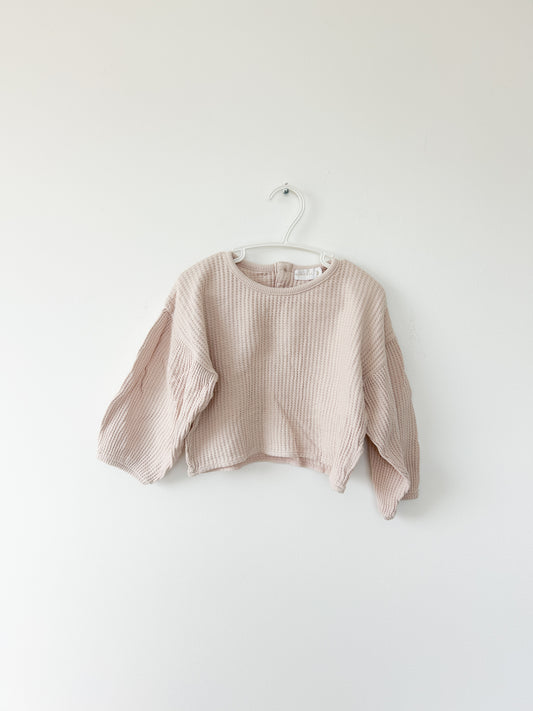 jamie kay waffle knit cropped sweater Size: 3T